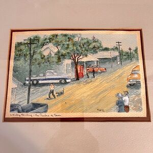 Whiskey Painting Center of Town signed by Sterling Rogers